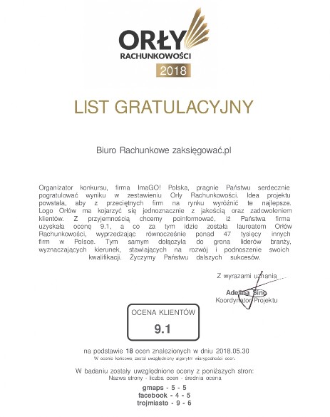 list gratulacyjny